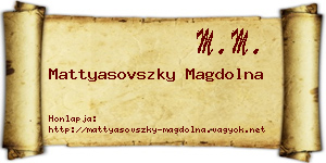 Mattyasovszky Magdolna névjegykártya