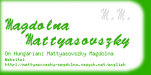 magdolna mattyasovszky business card